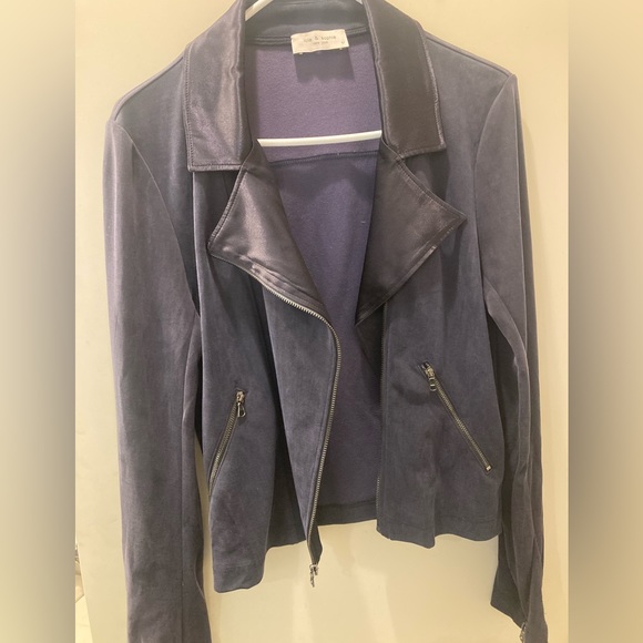 Lola & Sophie New York Microsuede Lightweight Moto-Jacket - Picture 2 of 6